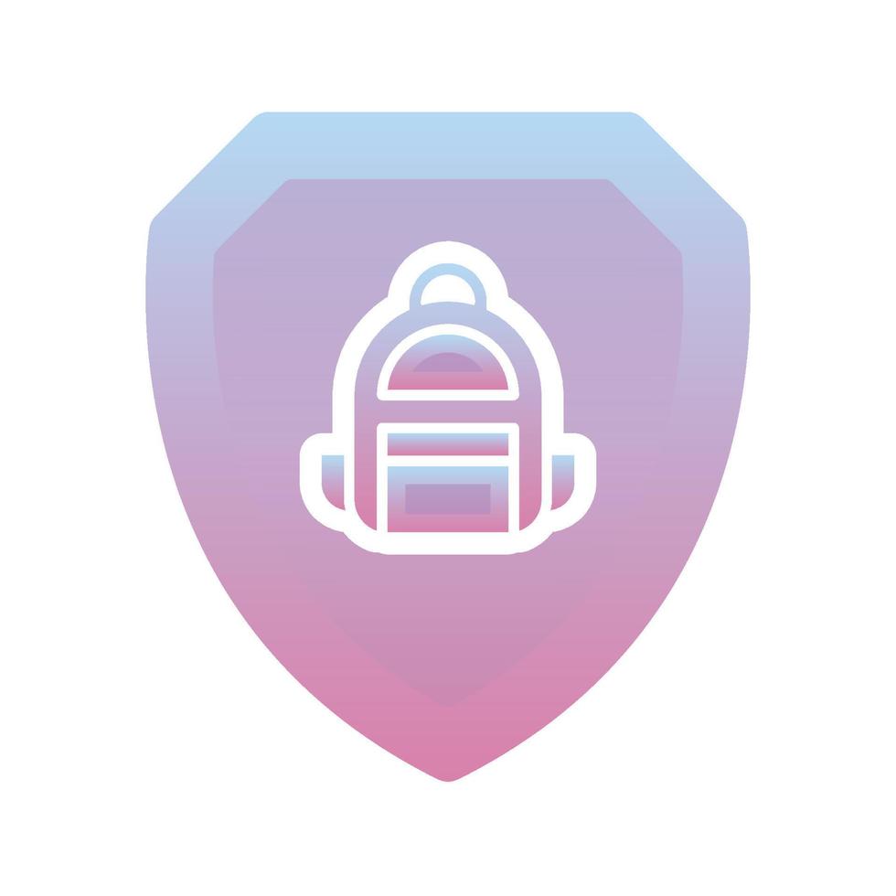 backpack shield logo gradient design template icon vector