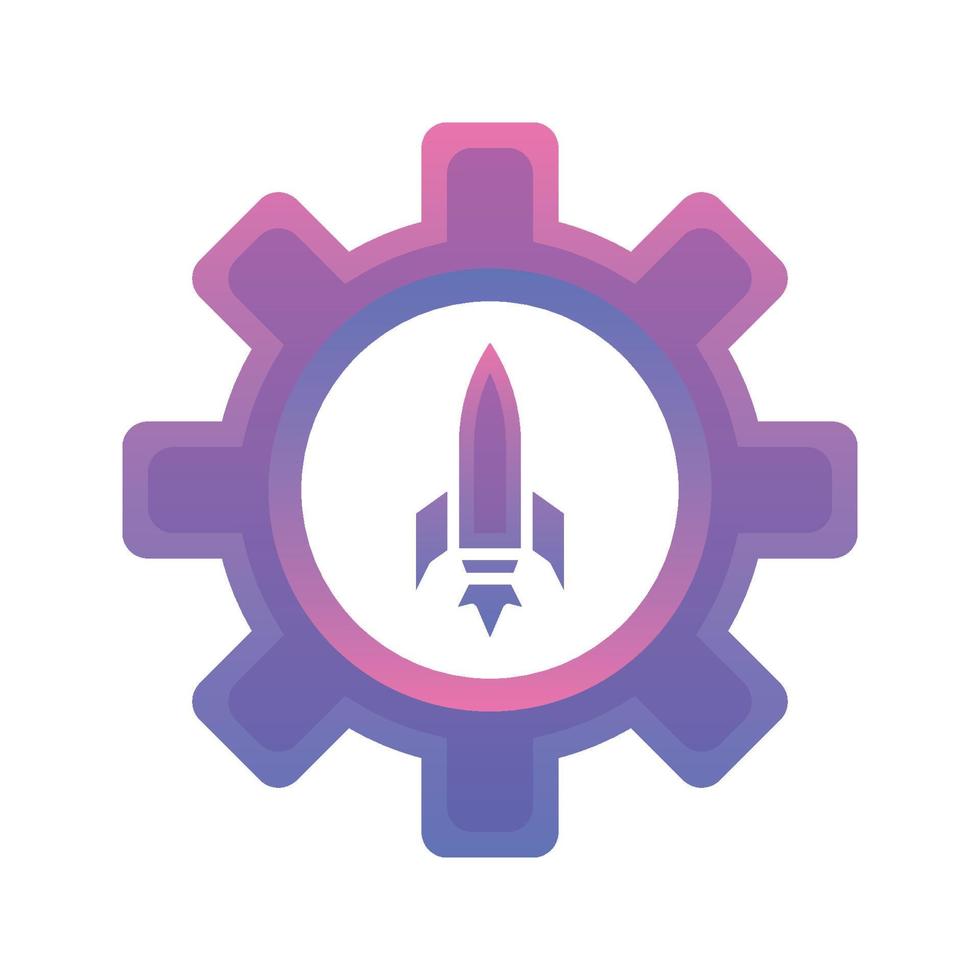 rocket gear logo gradient design template icon element vector