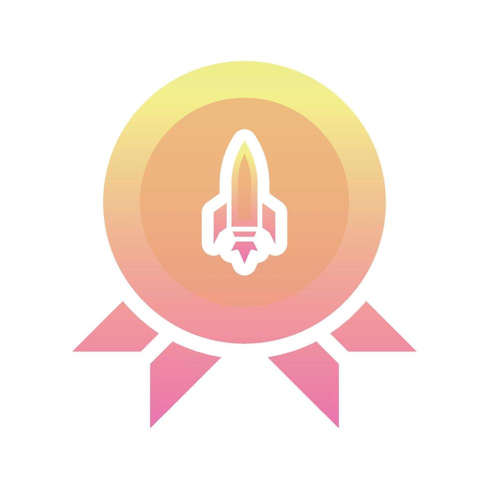 rocket medal logo gradient design template icon element vector