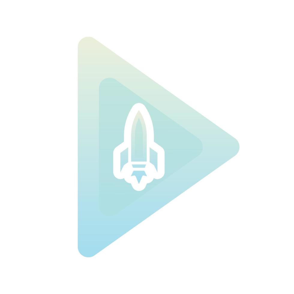 rocket play logo gradient design template icon element vector