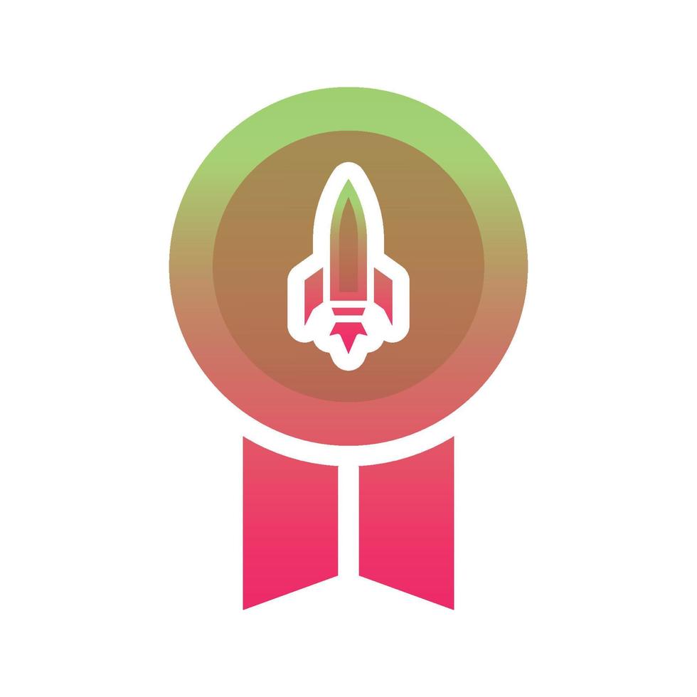 rocket medal logo gradient design template icon element vector