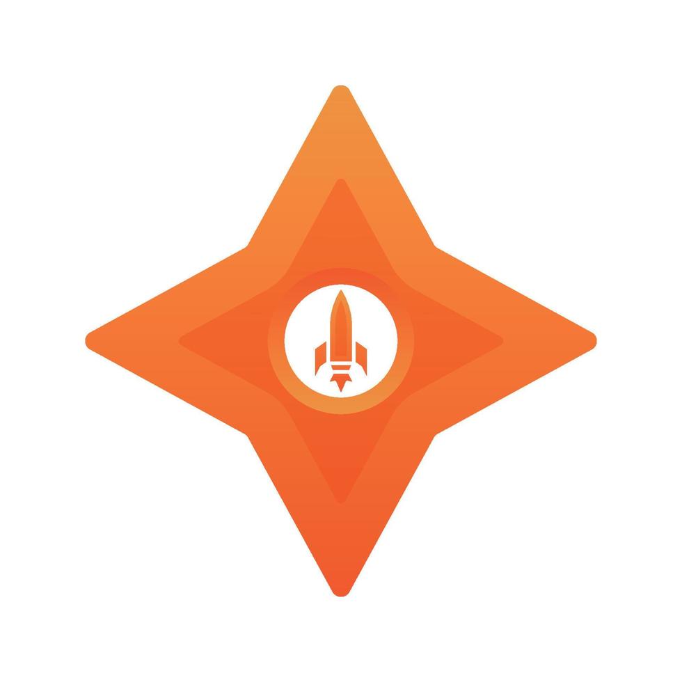 rocket shuriken logo gradient design template icon element vector