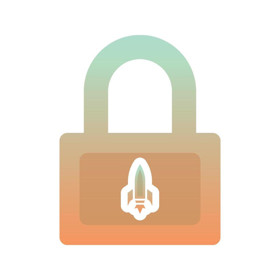 rocket lock logo gradient design template icon element vector