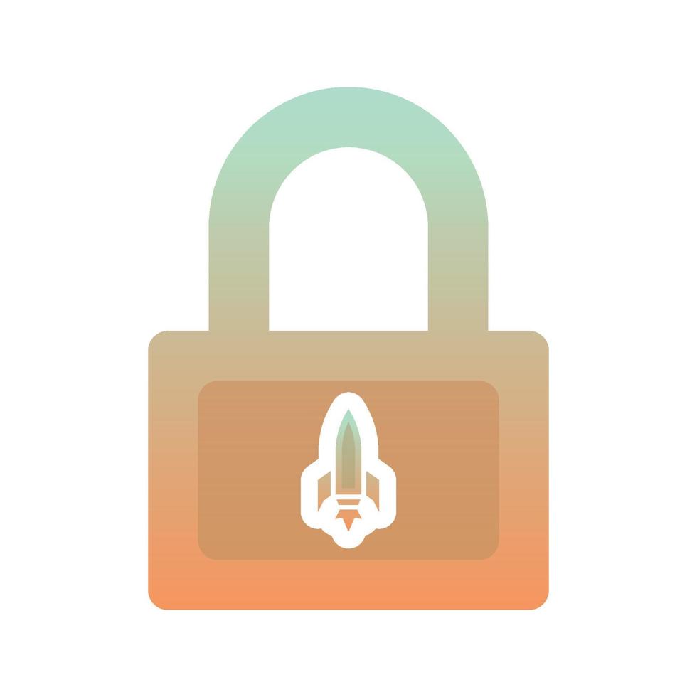 rocket lock logo gradient design template icon element vector