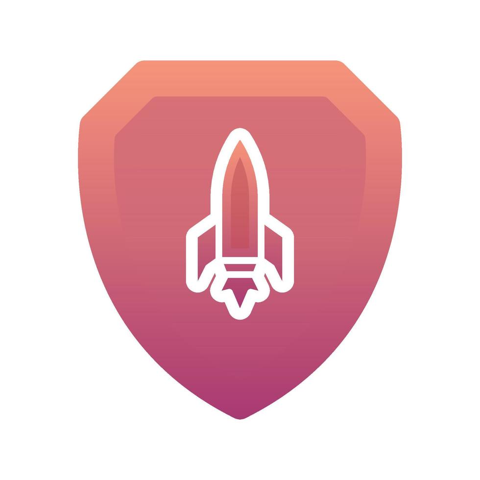 rocket shield logo gradient design template icon element vector