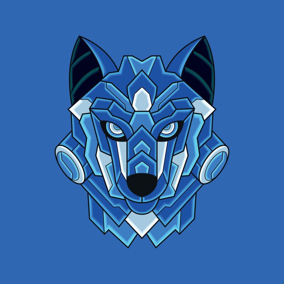 Abstract Colorful Geometric Ornament Doodle Wolf Illustration Cartoon Concept Vector. Suitable For Logo, Wallpaper, Banner, Background, Card, Book Illustration, T-Shirt Design, Sticker, Cover vector