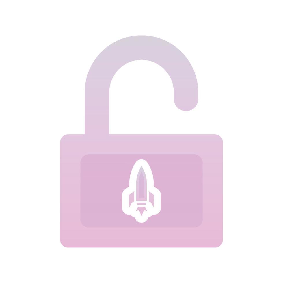 rocket padlock logo gradient design template icon element vector