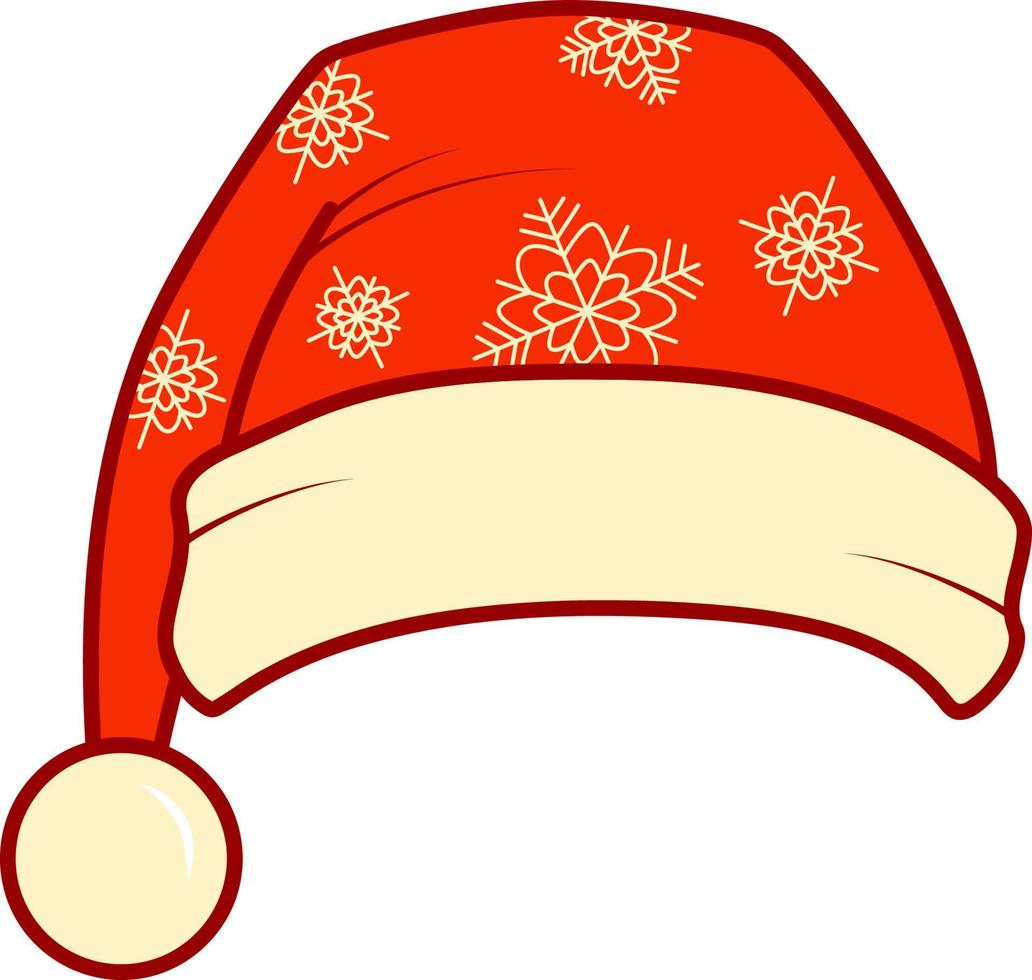 Christmas cartoons clip art. Santa hat vector illustration