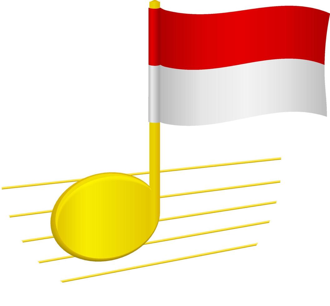 Monaco flag and musical note vector