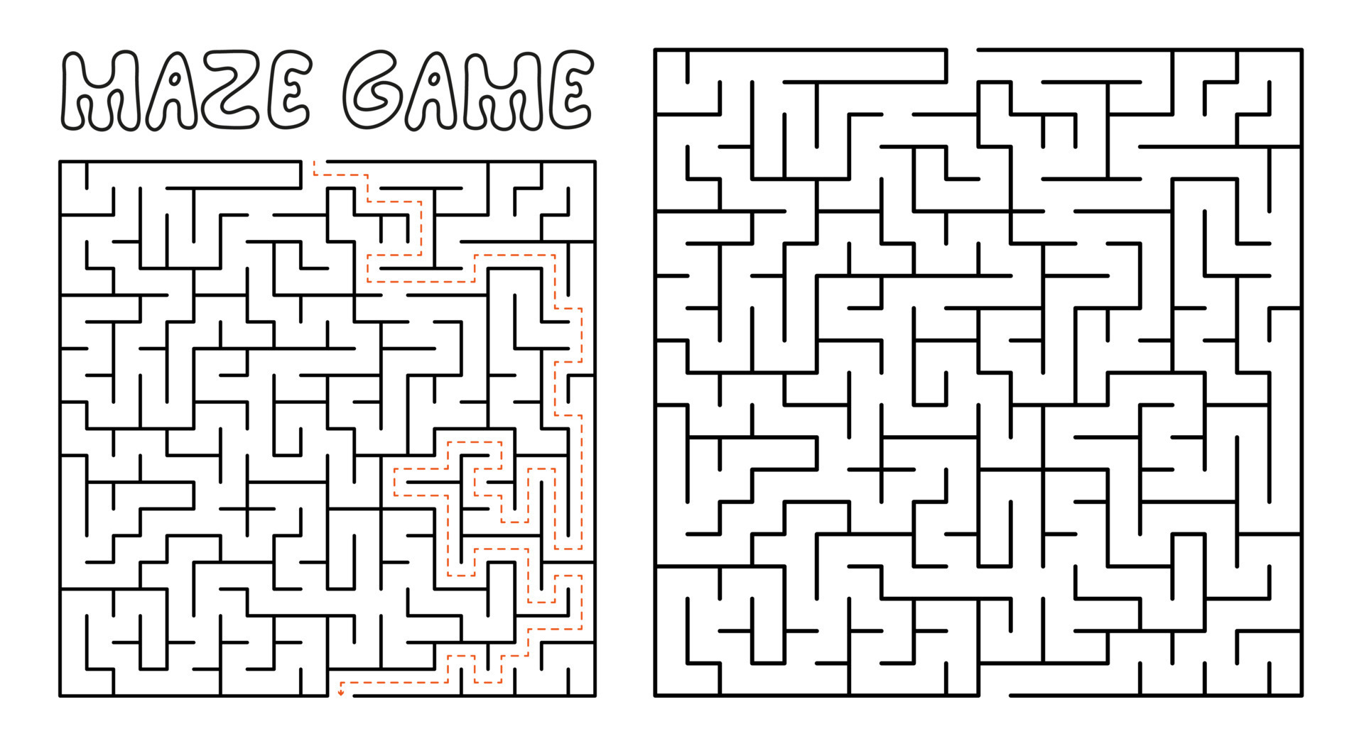 Maze game for kids Complex Maze puzzle with solution 8719450 Vector Maze game for kids Complex Maze puzzle with solution 8719450 Vector