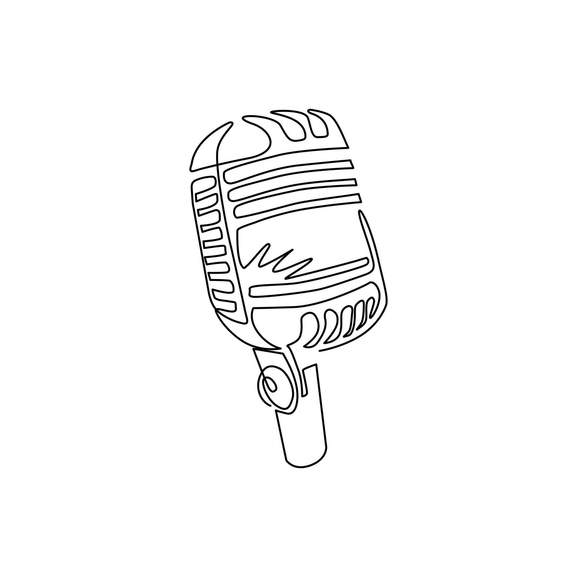 Vintage Microphone Drawing