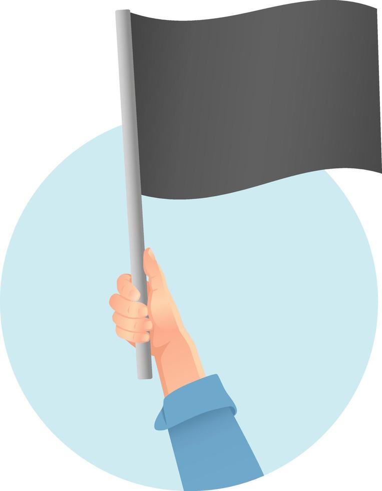 black flag in hand icon vector