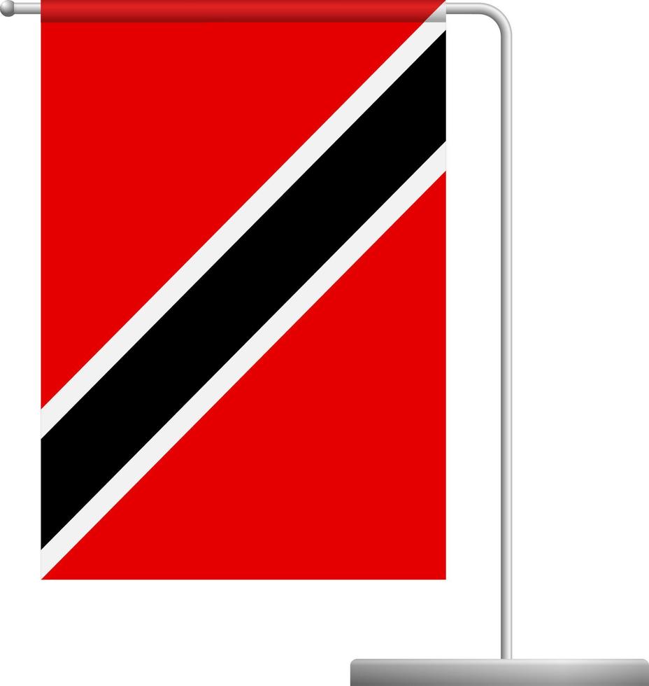 Trinidad and Tobago flag on pole icon vector