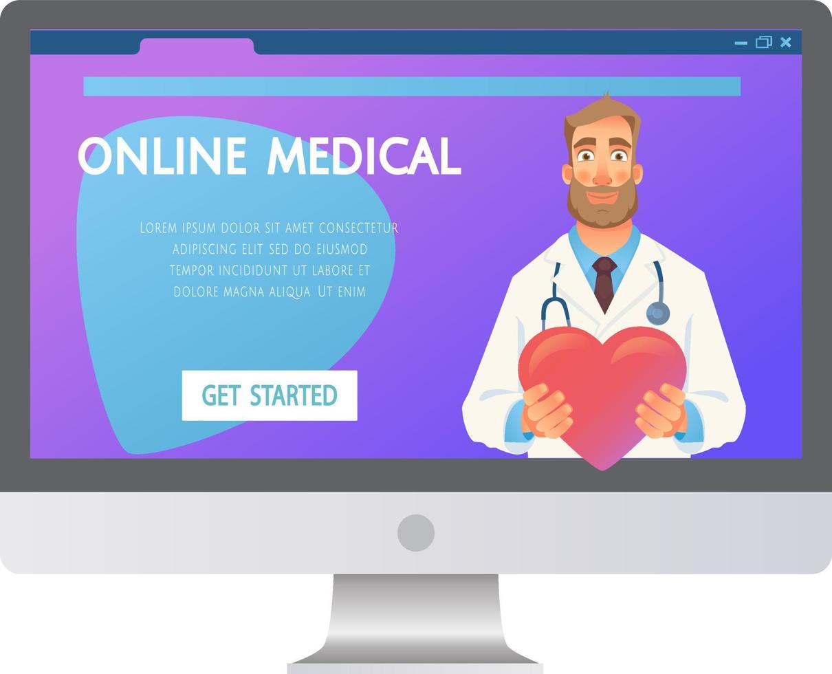 Online medicine concept vector