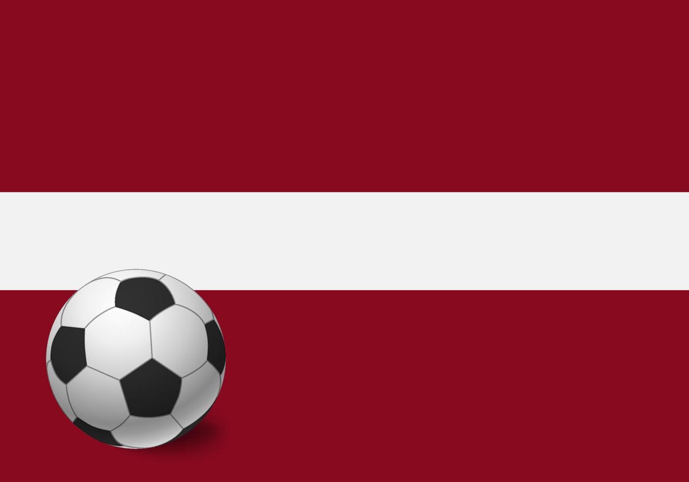 bandera de letonia y balón de fútbol vector