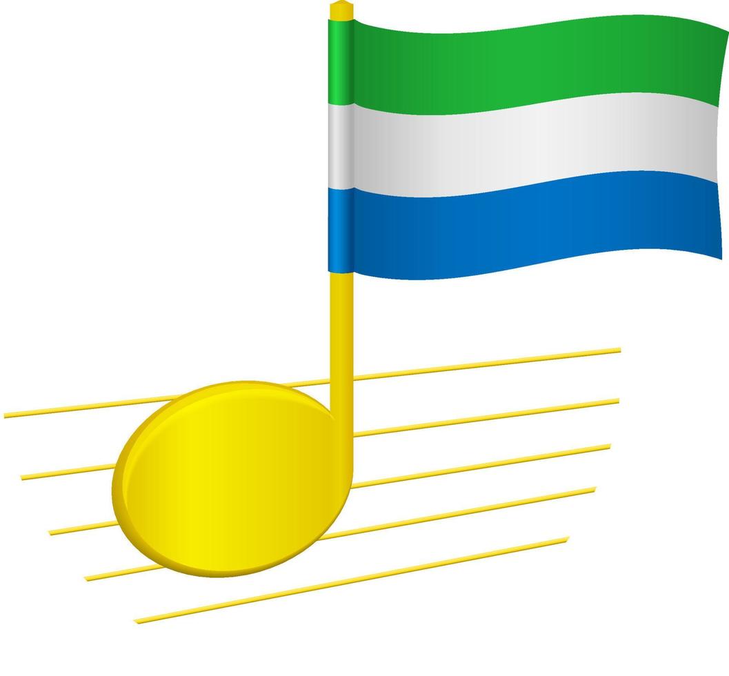 sierra leone flag and musical note vector