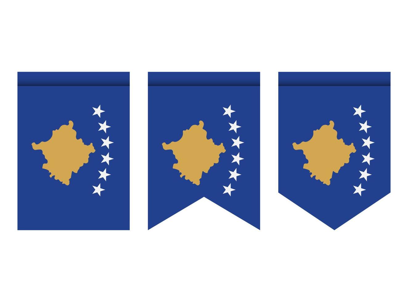 bandera o banderín de kosovo aislado sobre fondo blanco. icono de la bandera del banderín. vector