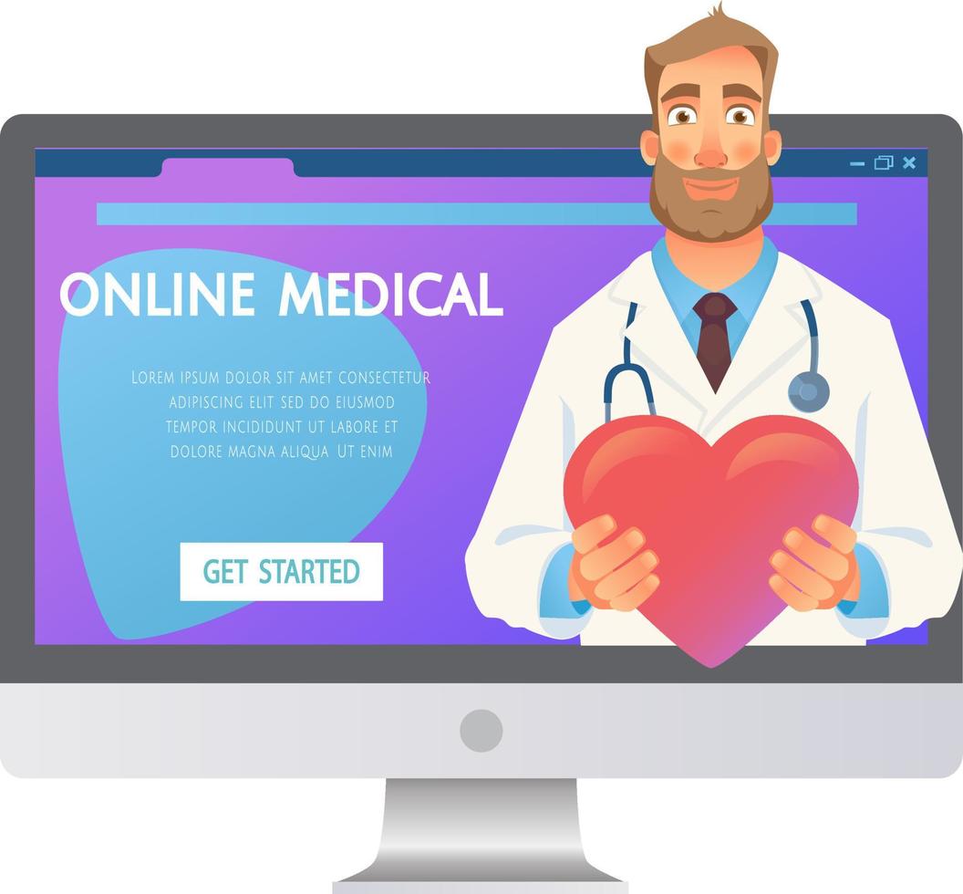 Online medicine concept vector