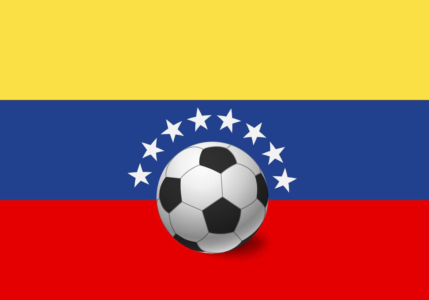 bandera de venezuela y balon de futbol vector