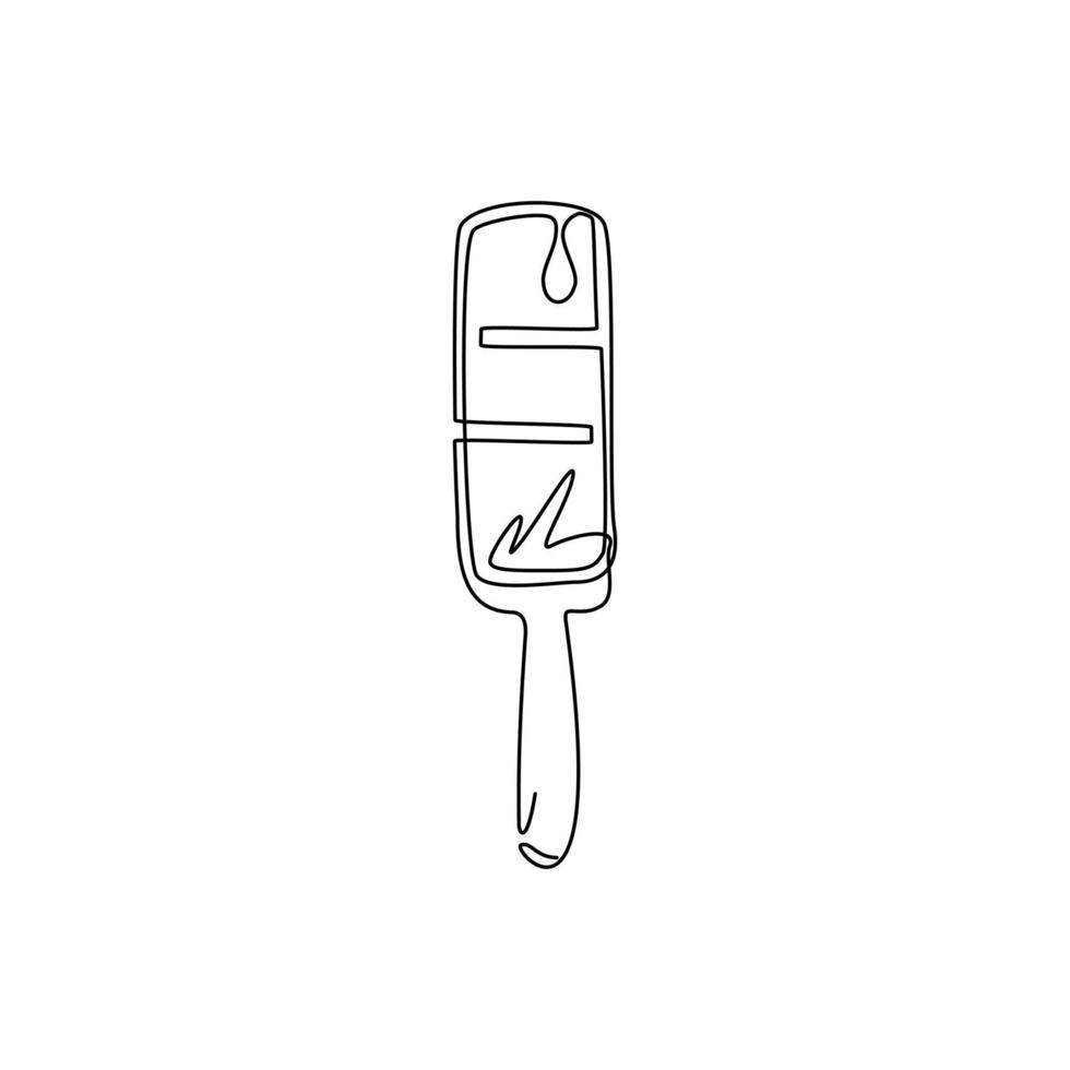 icono de helado de paleta de dibujo de una sola línea. símbolo de logotipo plano de palitos de helado congelado. delicioso postre en cartel aislado de verano. ilustración de vector gráfico de diseño de dibujo de línea continua moderna