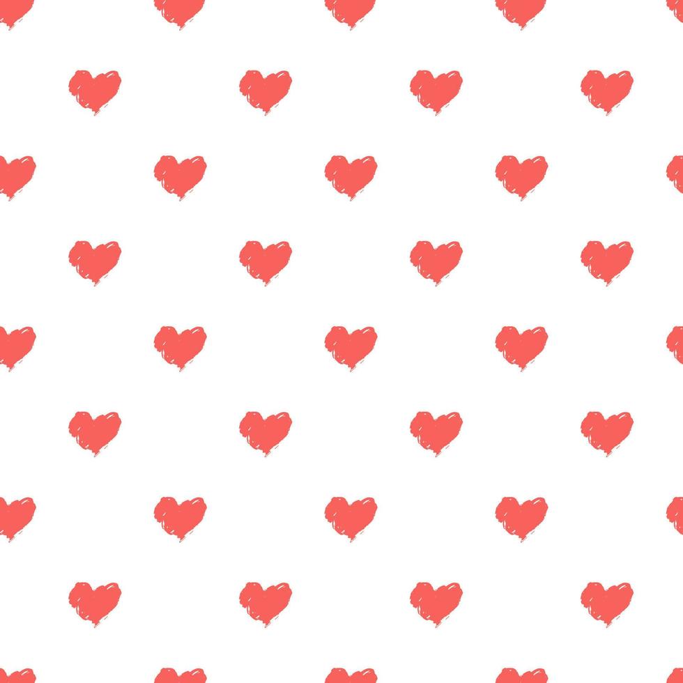 Pink hearts seamless pattern. Print for a holiday. A declaration of love. Vector illustration.