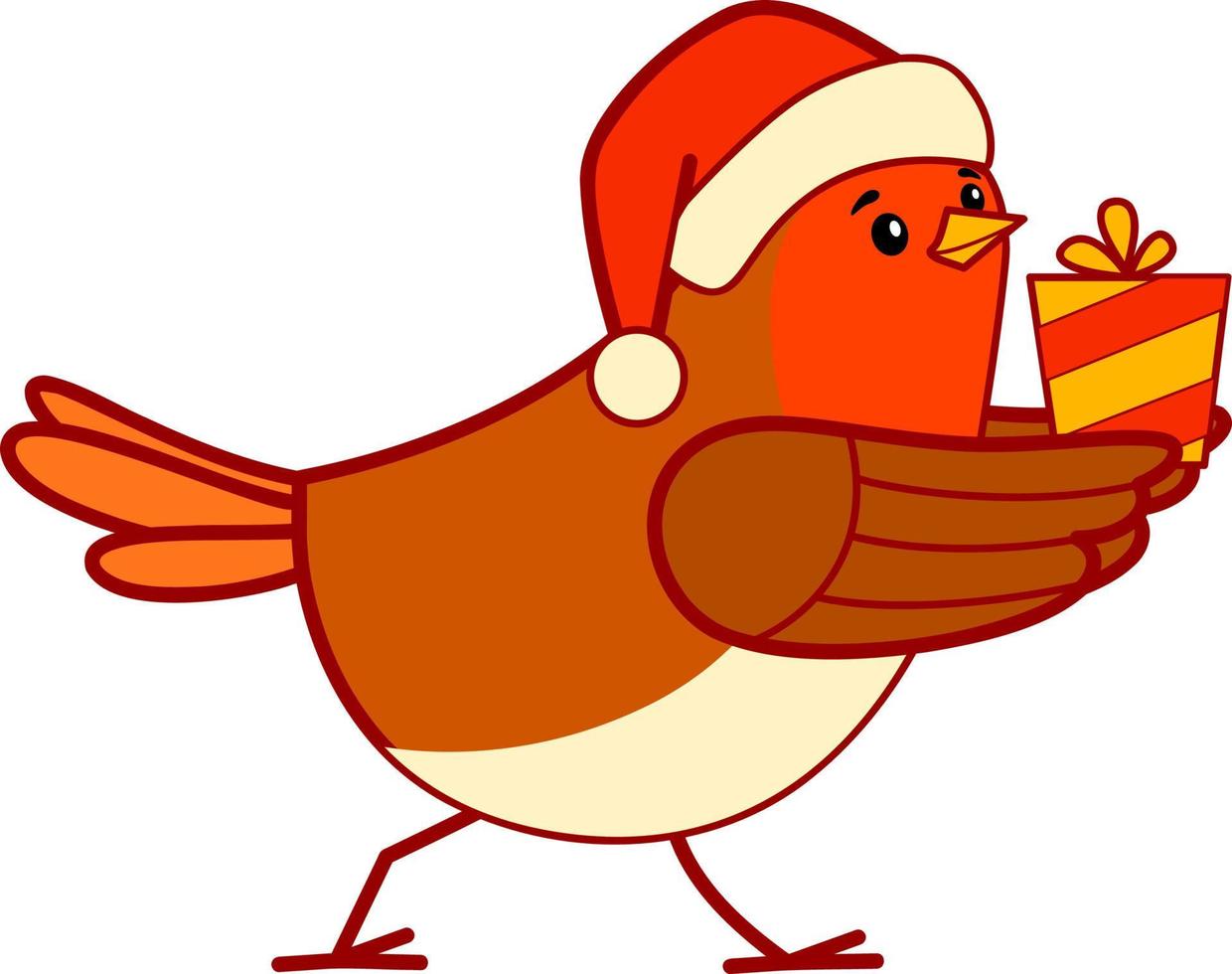 imágenes prediseñadas de dibujos animados de navidad. vector de imágenes prediseñadas de pájaro de navidad