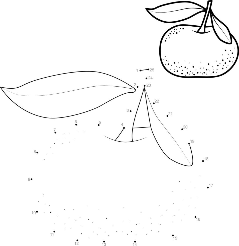 Dot to dot Christmas puzzle for children. Connect dots game. Christmas Fruit vector