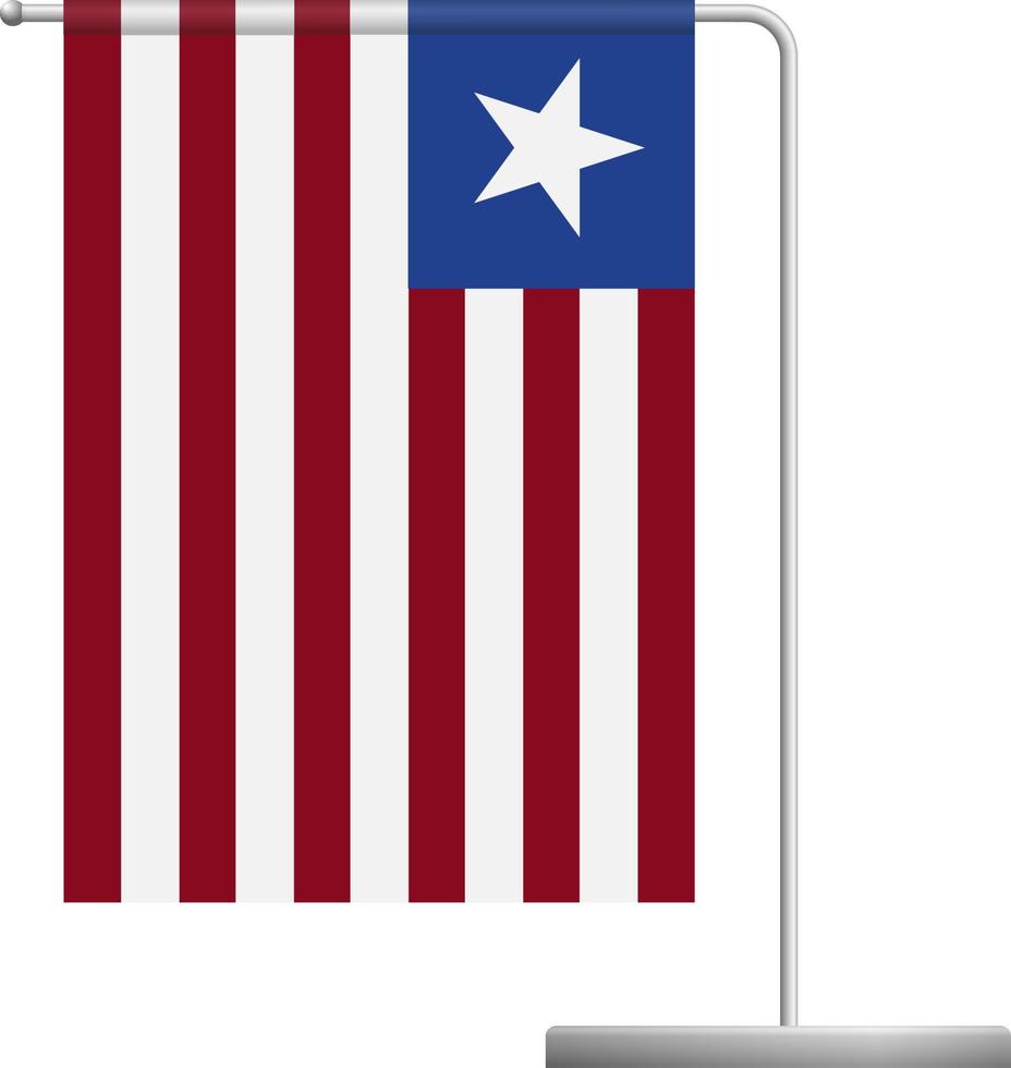Liberia flag on pole icon vector