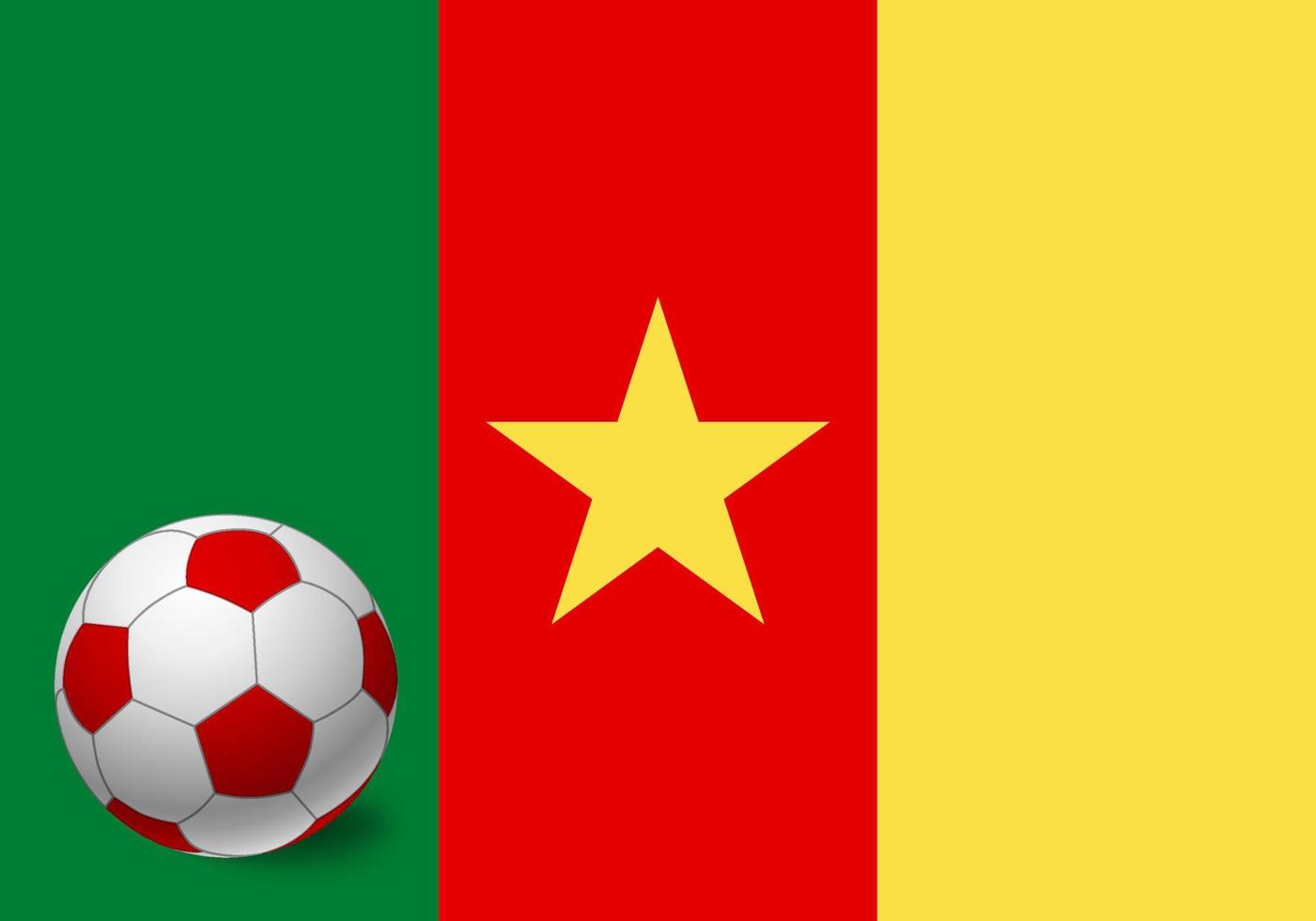 Cameroon flag and soccer ball vector