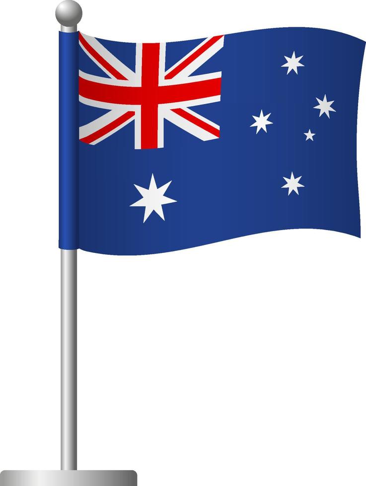 Australia flag on pole icon vector