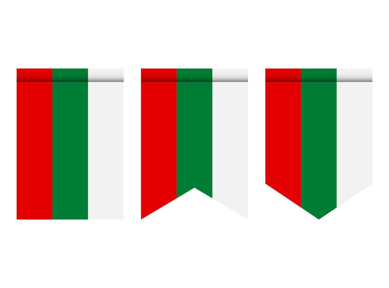 bandera de bulgaria o banderín aislado sobre fondo blanco. icono de la bandera del banderín. vector