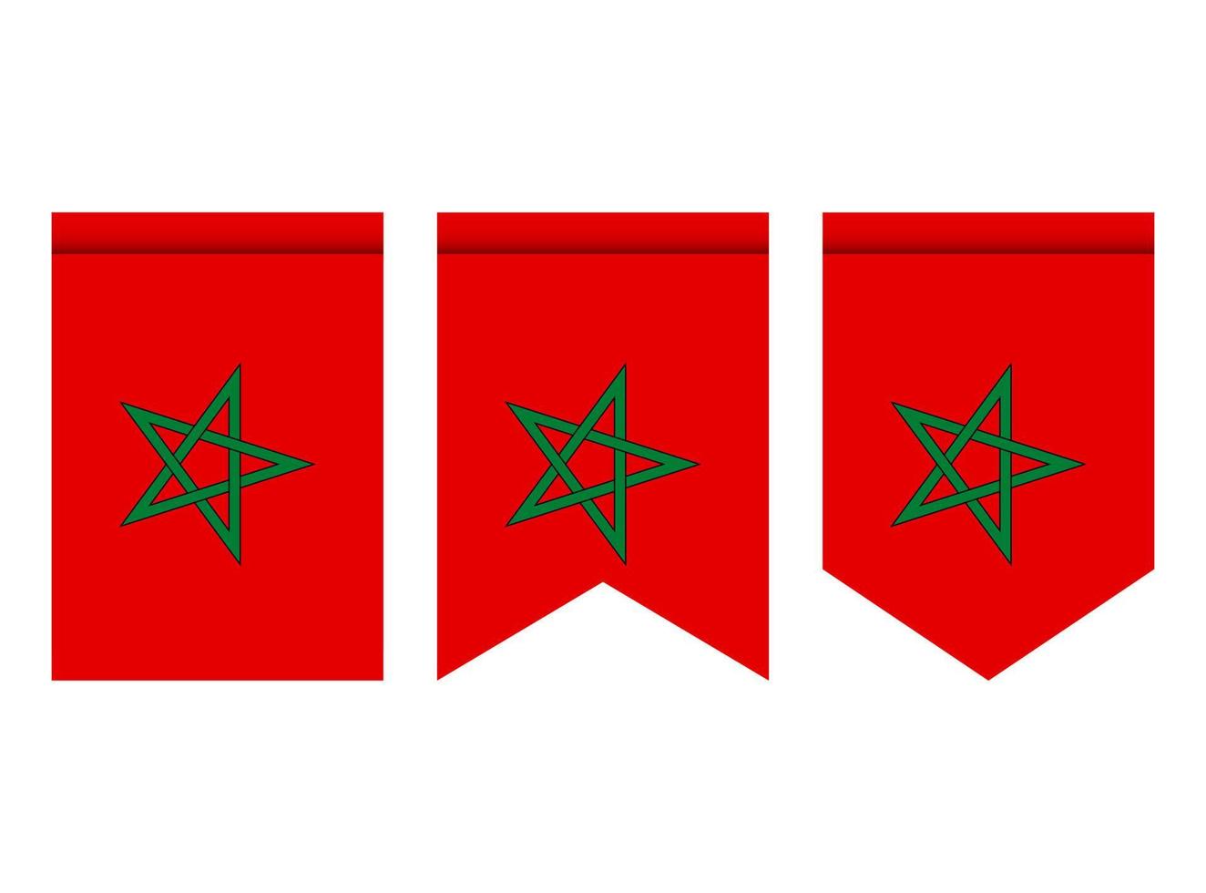 Morocco flag or pennant isolated on white background. Pennant flag icon. vector