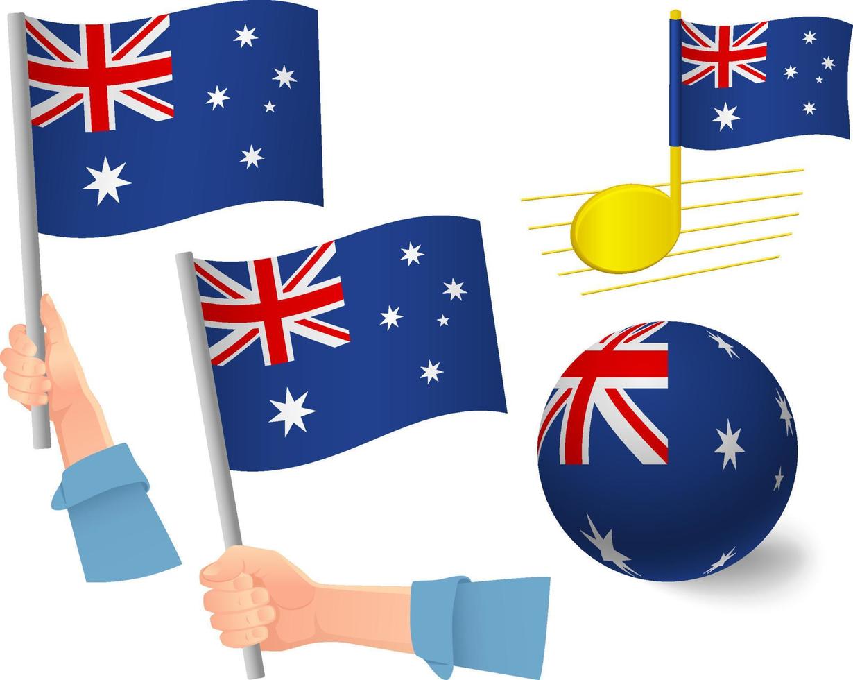 conjunto de iconos de bandera de australia vector