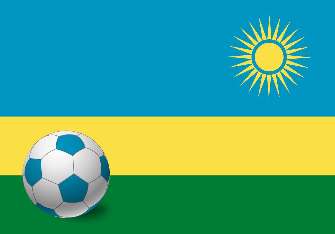 Rwanda flag and soccer ball vector