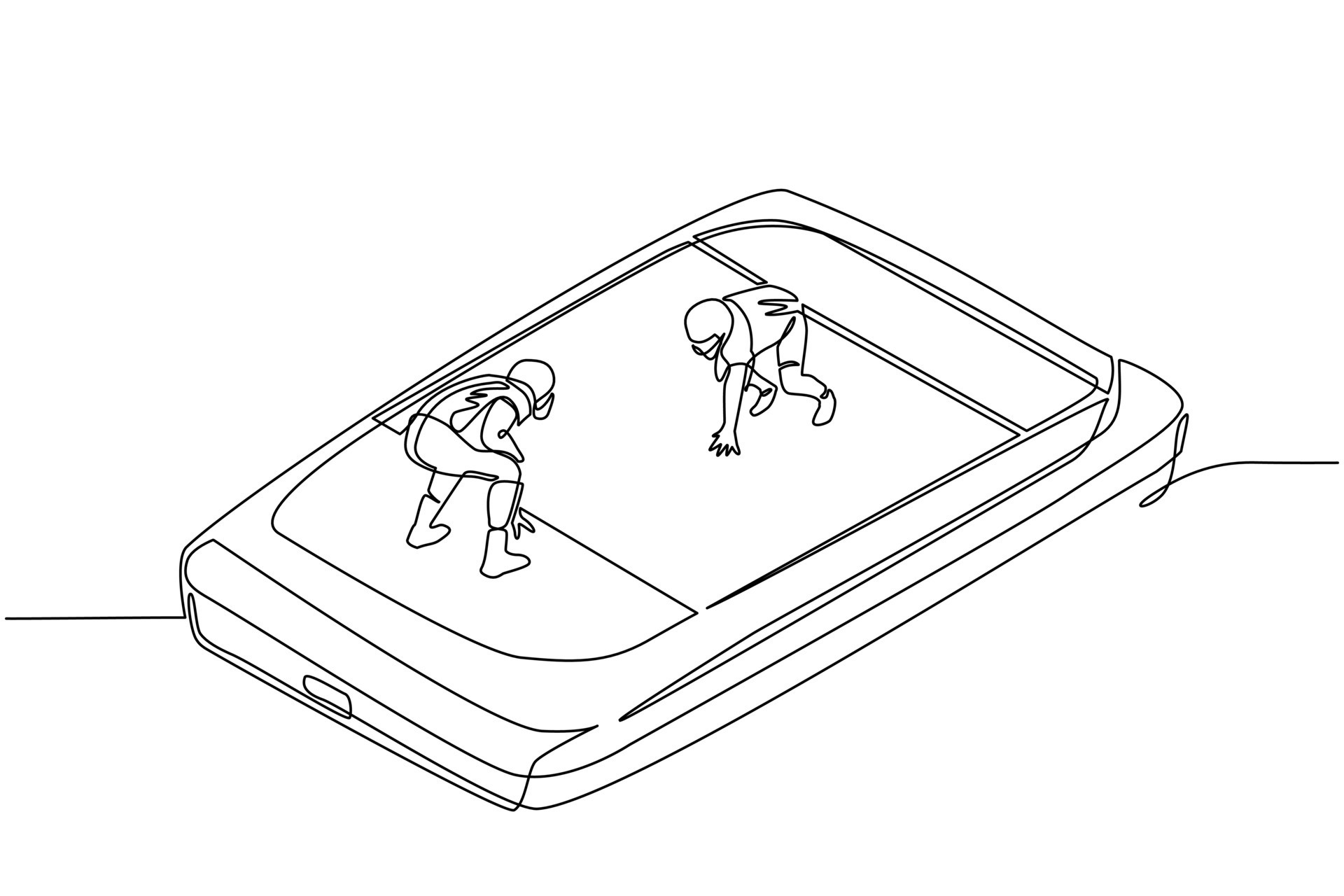 Single continuous line drawing smartphone connected with gamepad and playing  football games. Online football games. Smartphone applications. Mobile  football. One line draw design vector illustration 23863599 Vector Art at  Vecteezy