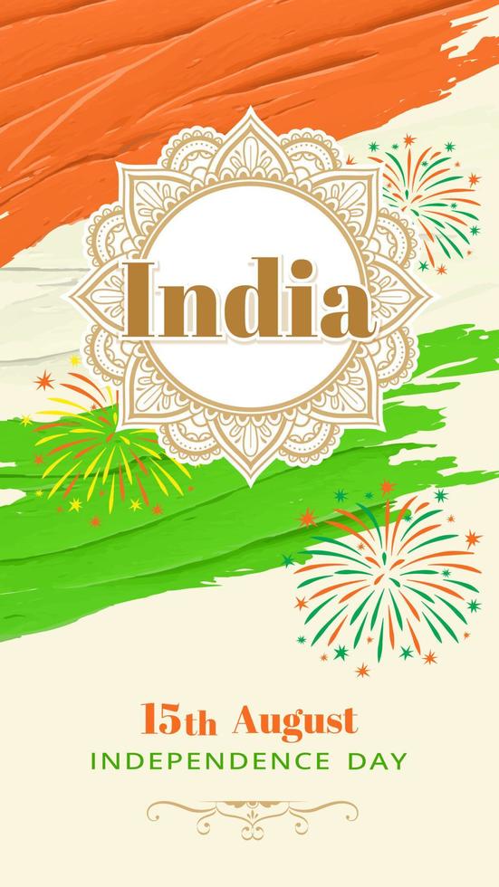 tarjeta del día de la independencia de la india. 15 de agosto vector