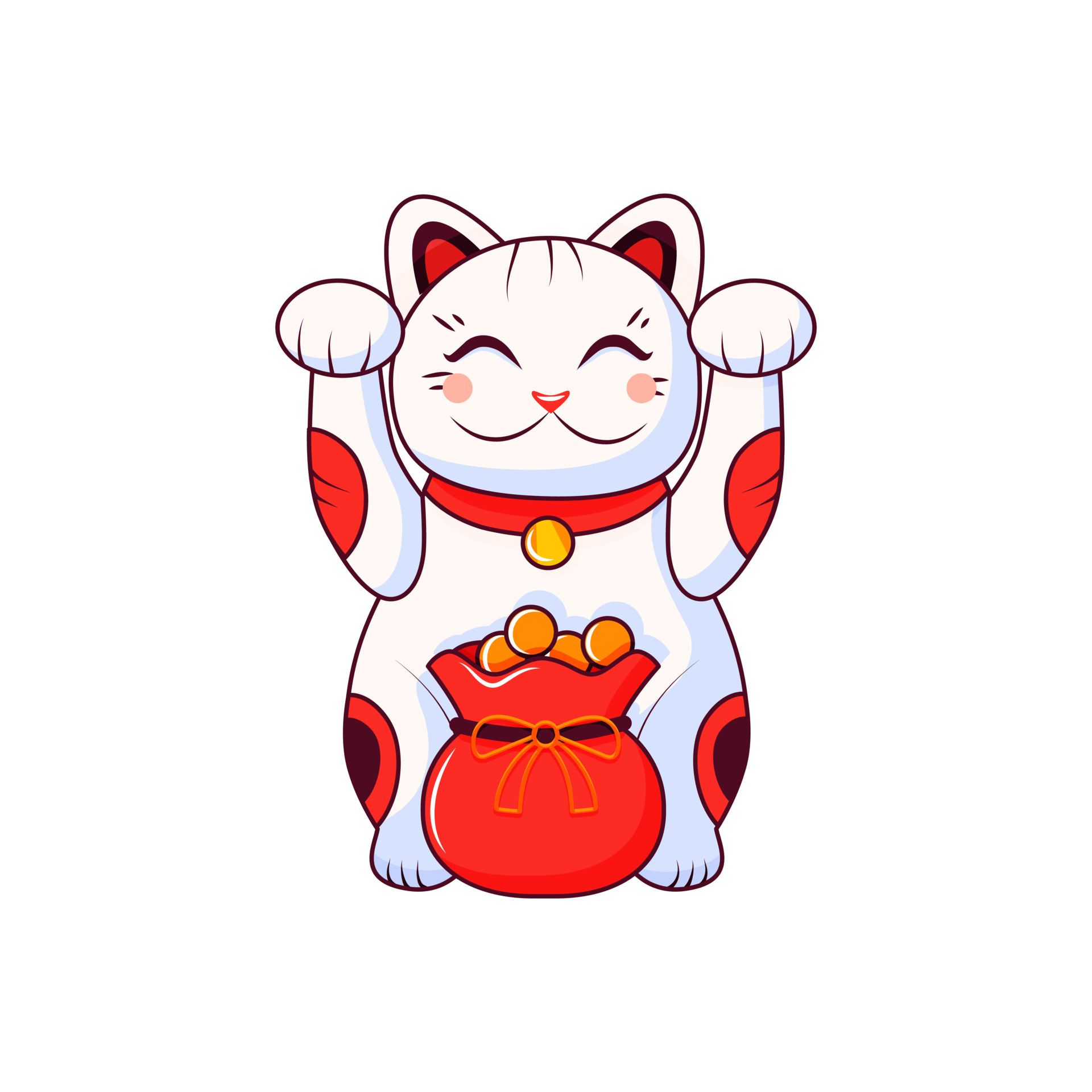 Maneki neko sale both paws raised