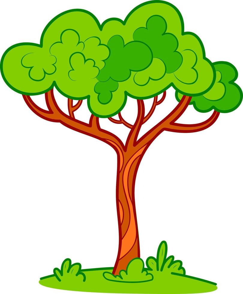 lindo árbol de dibujos animados vector