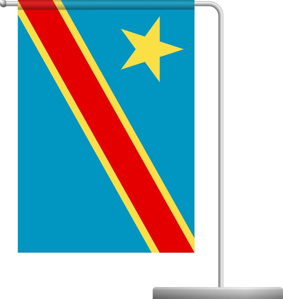 Democratic Republic of the Congo flag on pole icon vector