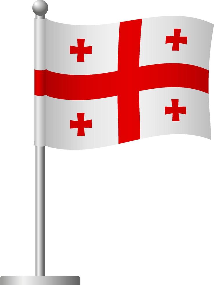 Georgia flag on pole icon vector
