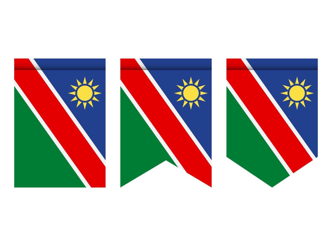 bandera de namibia o banderín aislado sobre fondo blanco. icono de la bandera del banderín. vector