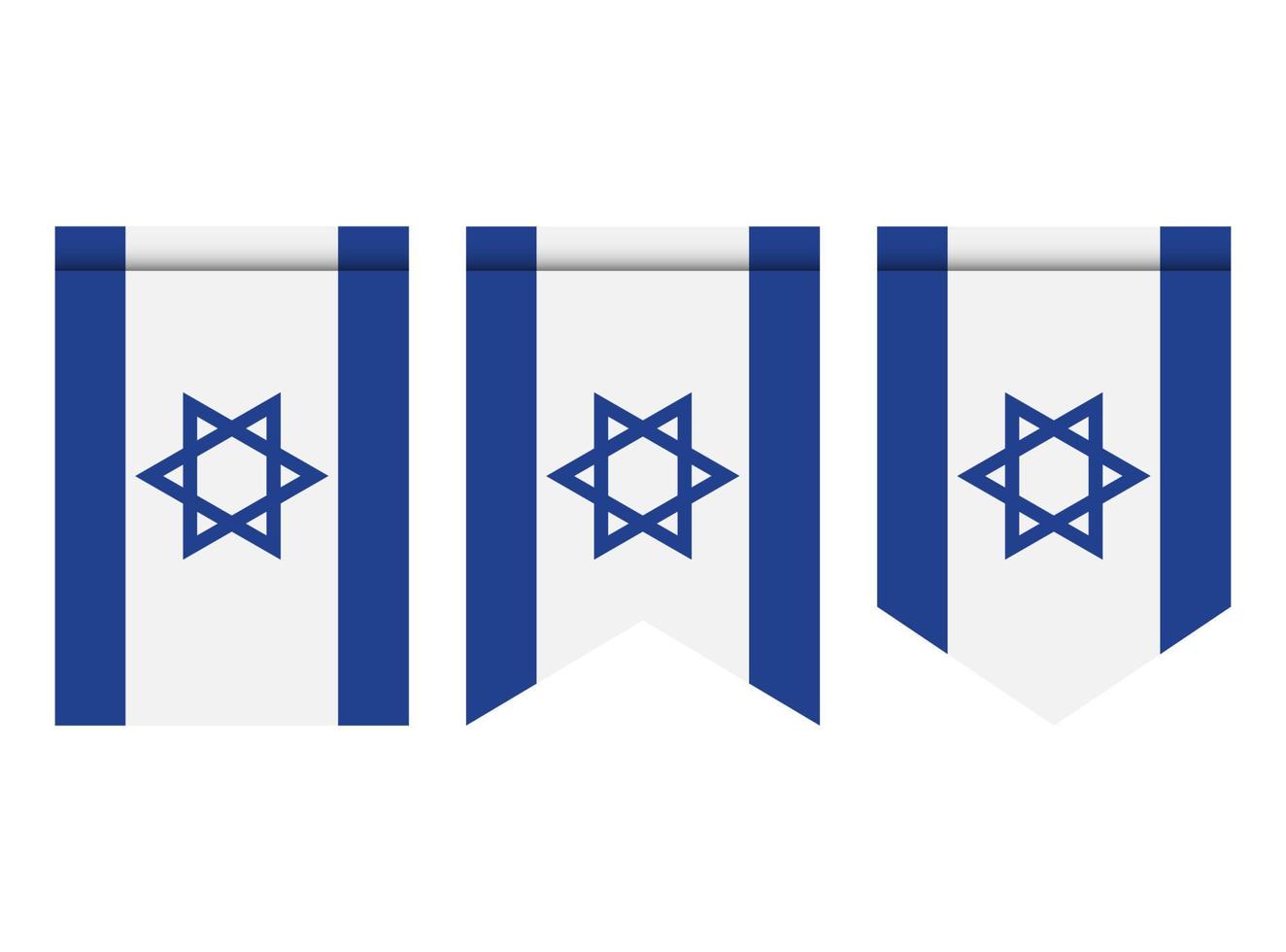 Israel bandera o banderín aislado sobre fondo blanco. icono de la bandera del banderín. vector