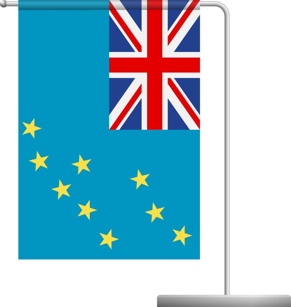 bandera de tuvalu en el icono del poste vector