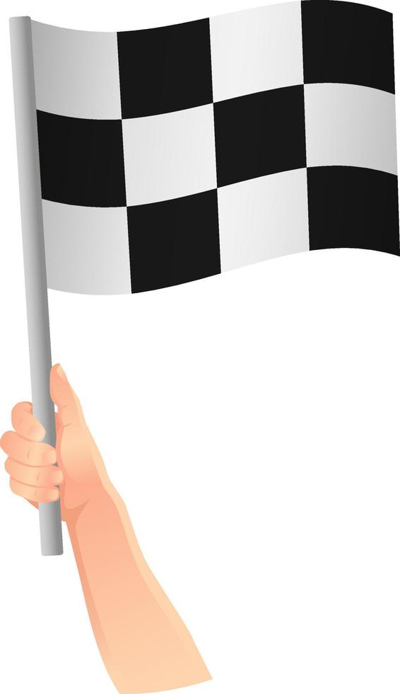 Start flag in hand icon vector
