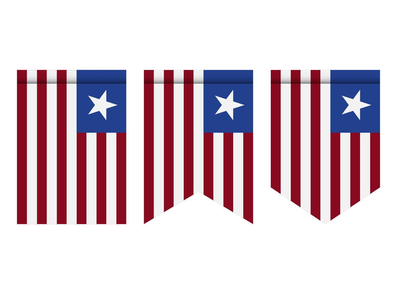 bandera de liberia o banderín aislado sobre fondo blanco. icono de la bandera del banderín. vector