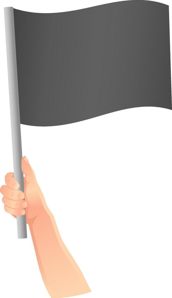 icono de bandera negra en la mano vector