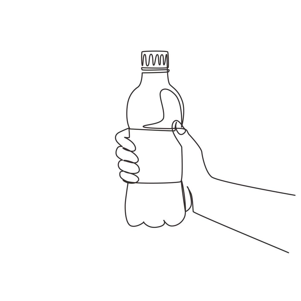 Premium Vector  A hand holding a drop of water from a tap one line art