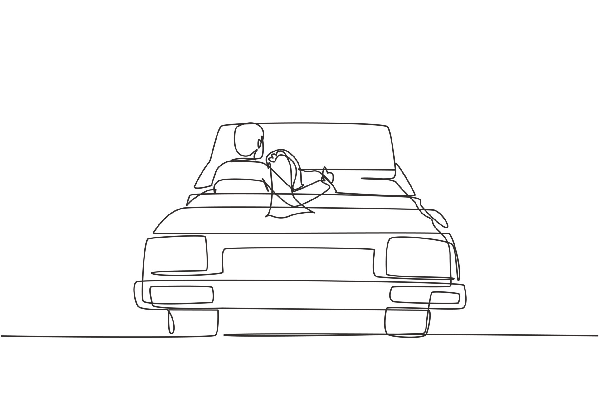 Car Back View Drawing