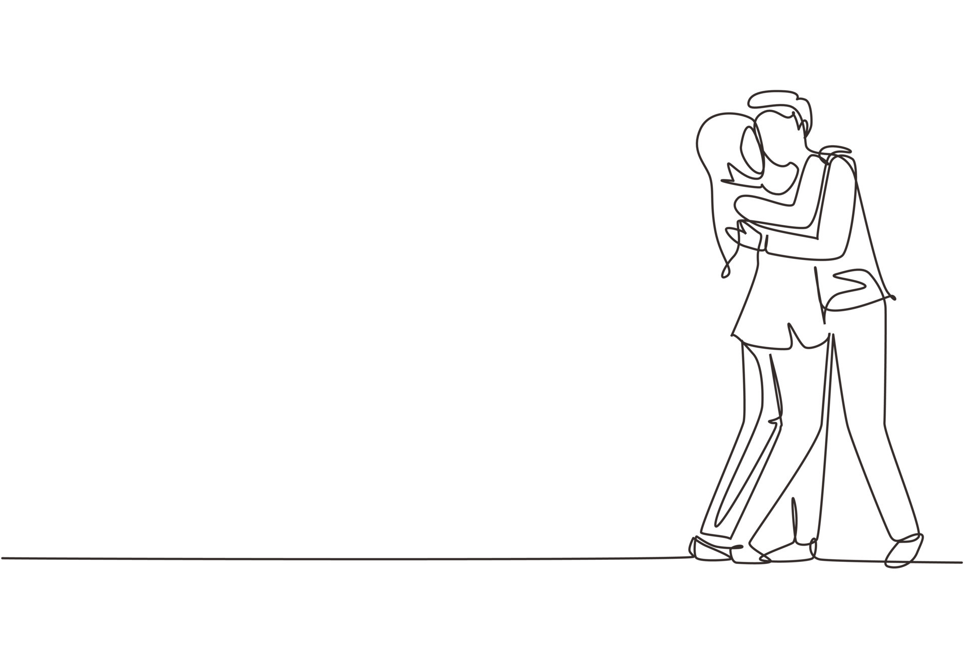 Man and Woman Line Art Couple Hugging Line Art Relationship 