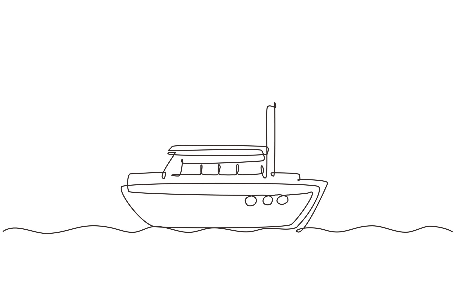 Continuous one line drawing cute boat toy. Cartoon transport for kids  cards, baby shower, birthday invitation, house interior. 8721736 Vector Art  at Vecteezy